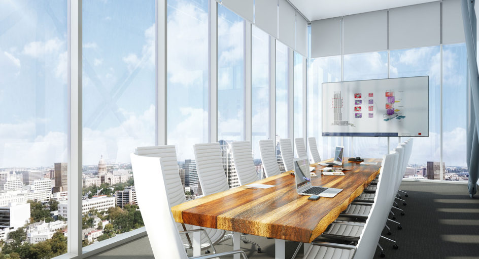 The independent rendering of a boardroom