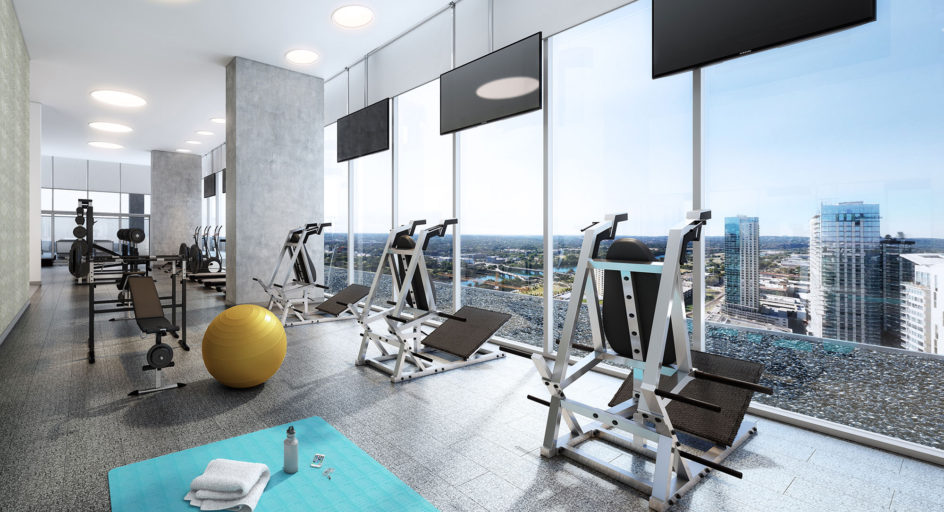 The independent rendering of the fitness center