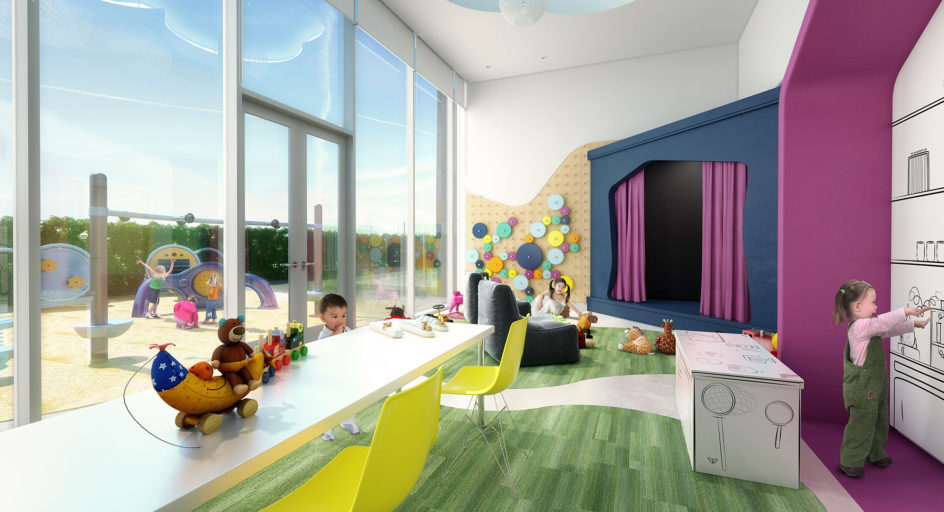 The independent rendering of kids play room